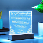 Gift For Granddaughter, Square Acrylic Plaque Gift, Special Way to Celebrate a Granddaughter